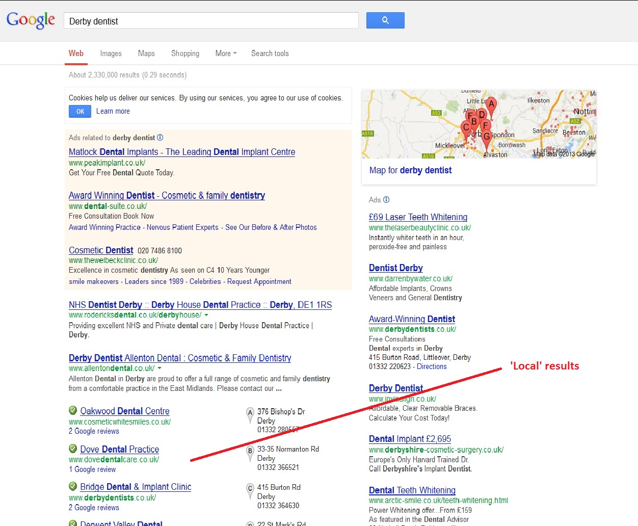 local results for Derby dentist