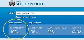 domain authority Google example